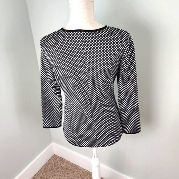 Max Edition Women’s Faux Wrap Long Sleeve Polka Dot Top Size Medium - Picture 4 of 6